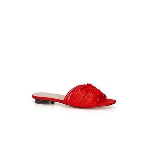 Avenue Evans Slide Sandals Womens Size 7EW  Wide Fit Orange Faux Suede